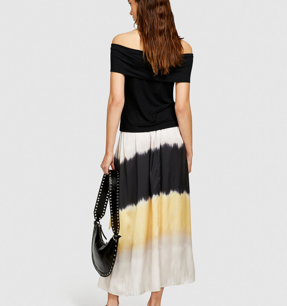 Bare shoulder t-shirt - women's short sleeve t-shirts - Black | Sisley image number 3